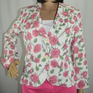 Pink Floral Blazer Jacket